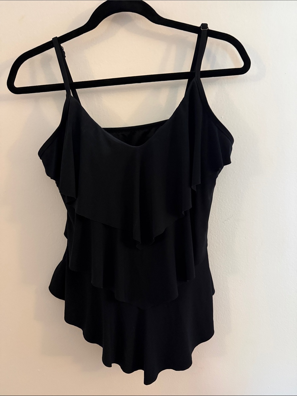 Magicsuit Black Ruffle Tankini Swim Top